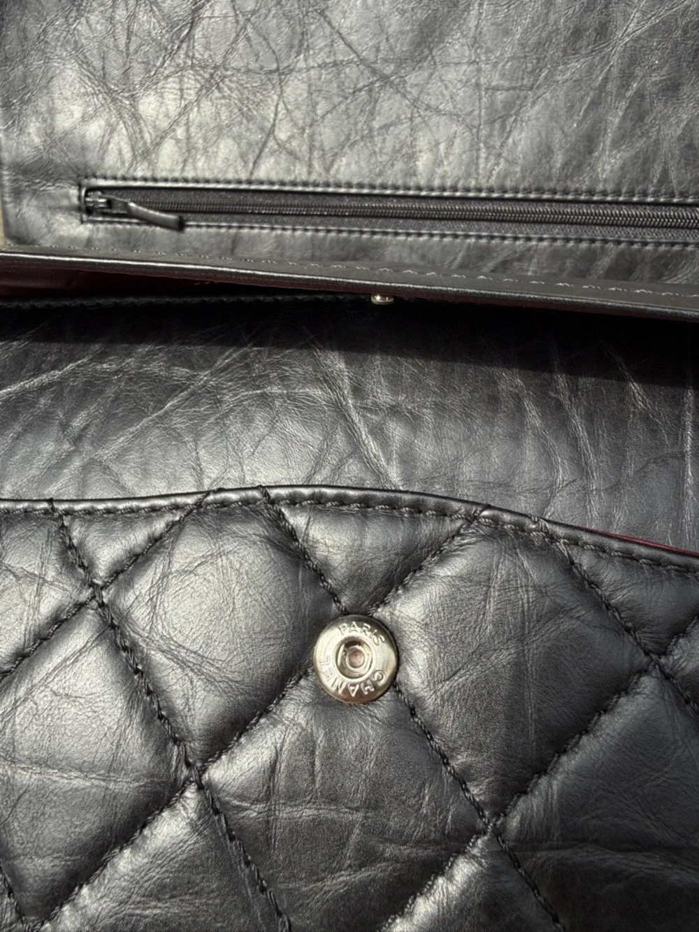 CHANEL Reissue 227 Maxi Double Flap Black Calfskin Silver HW 2008 Vintage 2.55 - Picture 8 of 14